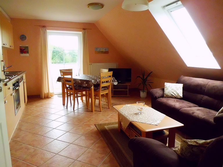 Wohnzimmer der Ferienwohnung 3 im Ferienhaus Eckeberg